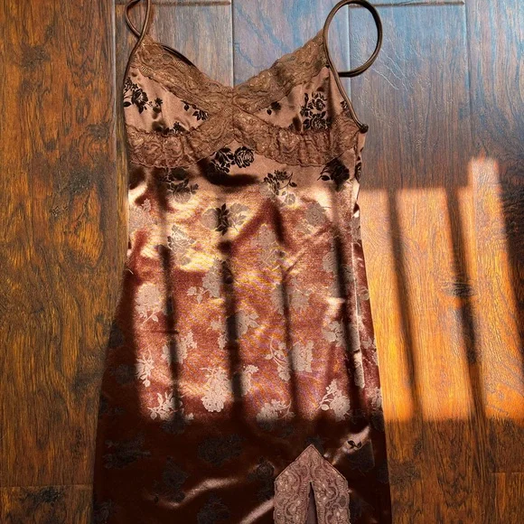 motel rocks brown dress Ombre Brown Leather Bodycon Mini Dress